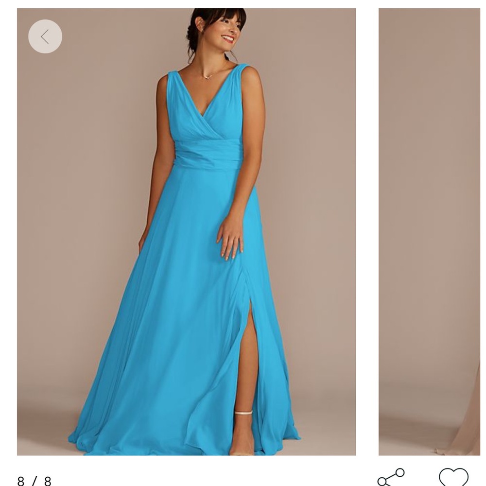 Brand new size 0 bridesmaid dress from David’s Bridal in Malibu blue.